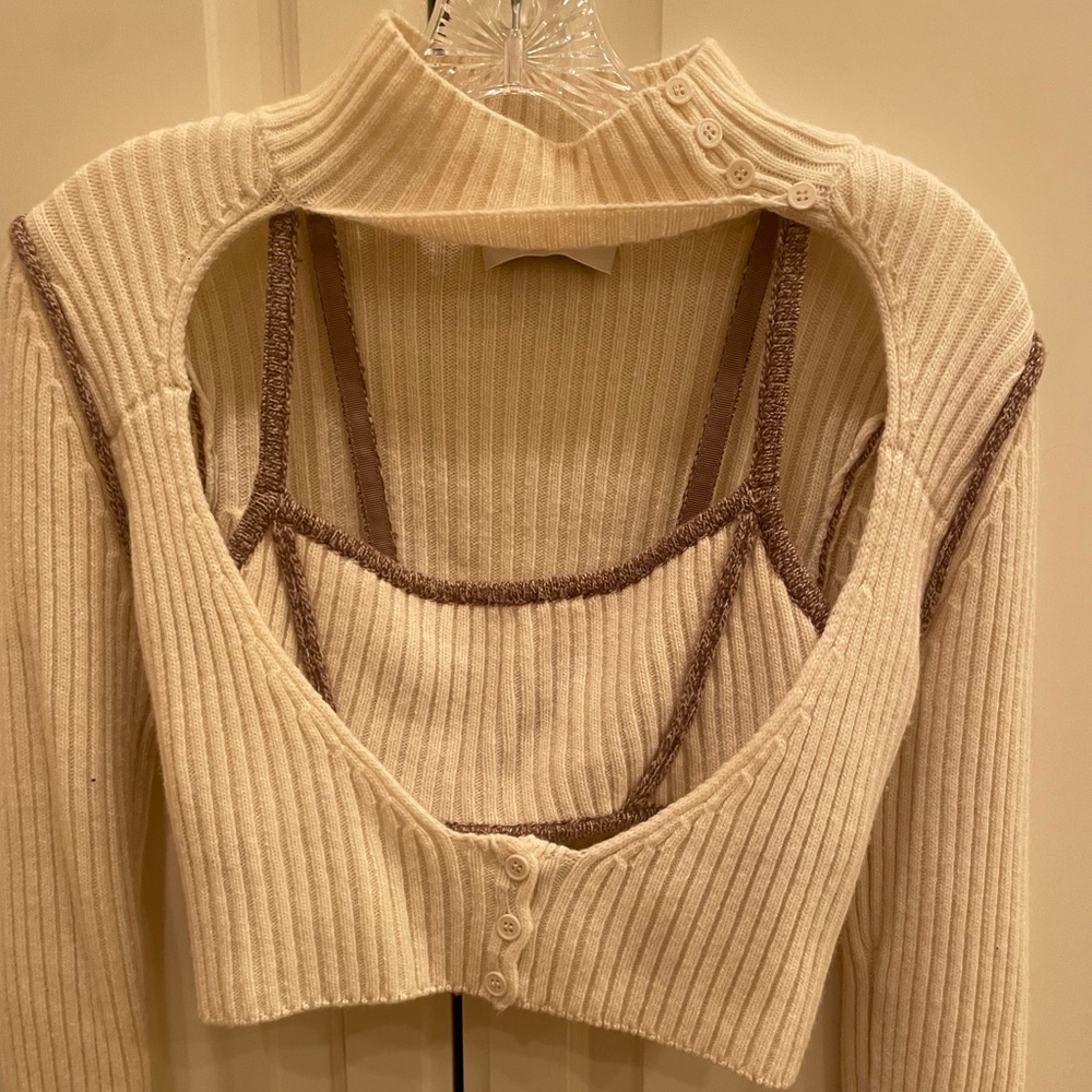 DANIELLE GUIZIO RIBBED SWEATER TOP SET